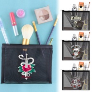 Makeup Bag Mesh Makeup Travel Zip Pouch Cosmetic Wallet Bag Nylon Portable Transparent Mesh Makeup O