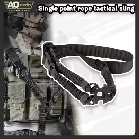 AQzxdc Tactical Gun Sling 3 Point Bungee Airsoft Rifles Strap Belt Military Hunting Part Three Point