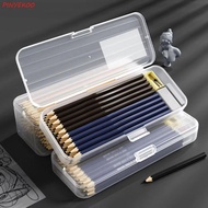 PINYEKOO Pencil Holder, Large Capacity Transparent Storage Box, Versatile High-quality Plastic Durab