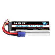 HRB 4S Lipo Battery EC5 5000mAh 14.8V 50C RC Lipo Battery Pack Compatible with RC Car Truck Quadcopt