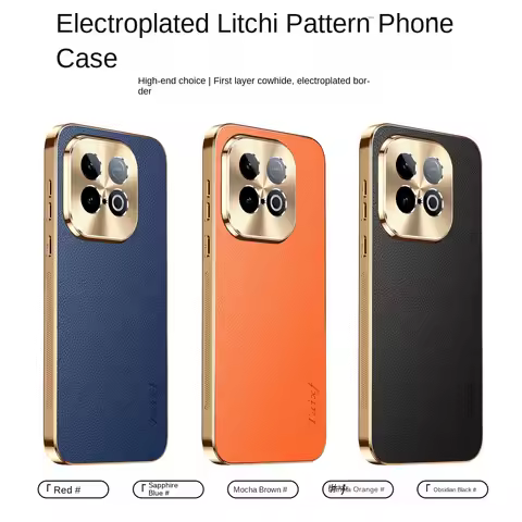 Lychee Texture Electroplated Frame Case For IQOO Z10 Turbo Pro Z9 Turbo vivo IQOO Neo 10 Pro 9 8 IQO