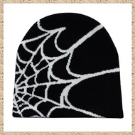 [r3jylk02.ph] Women Beanie Winter Warm Beanies Men Casual Skullies Outdoor Y2K Gothic Spider Pattern