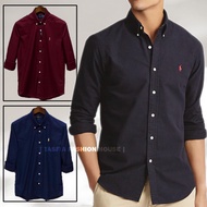 Baju Hype Lelaki Original Casual Style Trendy Long Sleeve Shirt Solid Color