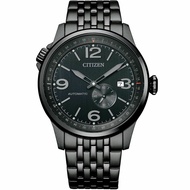 Citizen Automatic Black Round Dial Pilot Stainless Steel Watch NJ0147-85E