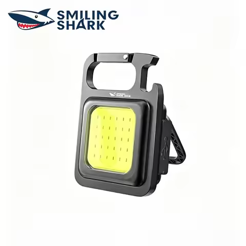 SMILING SHARK Magnetic Clip Flashlight USB Rechargeable COB Light for Running Camping Work TIP‑0003