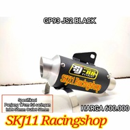 Slincer Silincer Knalpot Racing SJ88 GP93 JS2 Black 17 cm In Out 50 mm