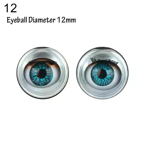 1 Pair Silicone Eyechips Activity Eyes Rolling Eyeballs Simulation Active Eyeball with Eyelashes DIY