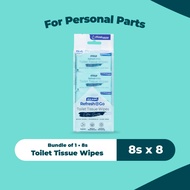 Alcean Flushable Toilet Tissue Wipes - 8's x 8 Packs