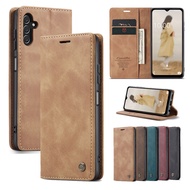 Leather Case For Samsung  A73 A54 A53 A34 A23 A14 A13 A04S M53 M51 CaseMe Flip Magnetic Soft Skin Feeling Wallet Cover Casing