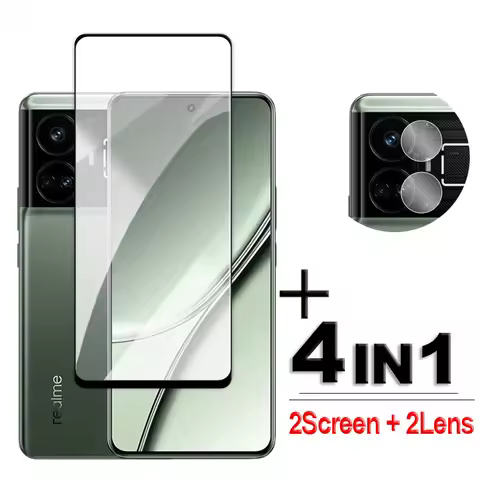 4in1 For Realme GT5 Glass For Realme GT5 240W Tempered Glass 2.5D Full Cover Screen Protector For Re