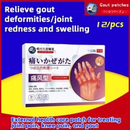 Japan Gout Medicine Cooling sensation Gout Patch 12 Patches Pain Relief Patch Improve Gout/Joint/kne