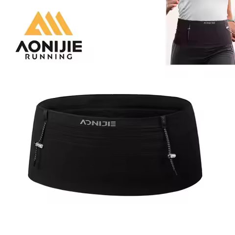 AONIJIE W8116 Woven Elastic Sports Waist Pack Men Women Trail Running Belt Hydration Waist Bag Phone