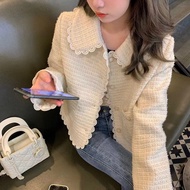 Women Jacket Doll Collar Small Incense Jacket Female Fashion Korean Style Design Sense Temperament J