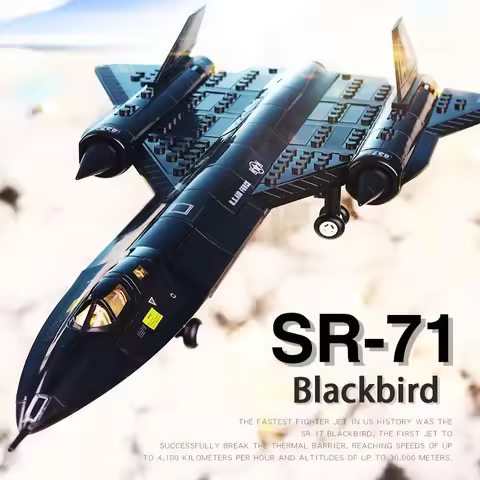 US Air Force SR-71 Blackbird Reconnaissance Airplane Building Block Model Military Fighter Assemblin