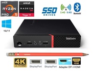 Lenovo ThinkCentre M715q Gen2 Ryzen 5 R5 2400GE 4C/8T u2 3.80 GHz RX Vega 11 Mini Tiny u2 32GB RAM SSD u2 1TB 4K 2DP WIFI BT 2.5"Caddy Win 10/11