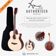 AMARI AM-408CE ACOUSTIC GUITAR WITH EQ & TUNER - FREE BAG, CAPO, STRAP & STRINGS
