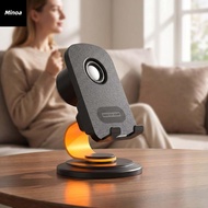 Adjustable 360° Mobile Phone Stand Wireless Portable Induction Speaker New Stereo Speakers Smart Blu
