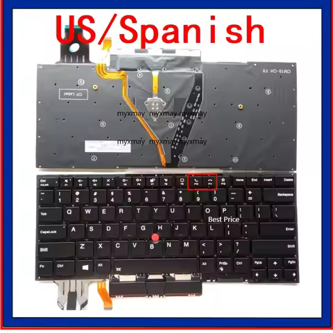 New US Spanish Laptop Backlit Keyboard For Lenovo Thinkpad X1 Carbon 7th Gen 7 2019 / X1 Carbon 8th 