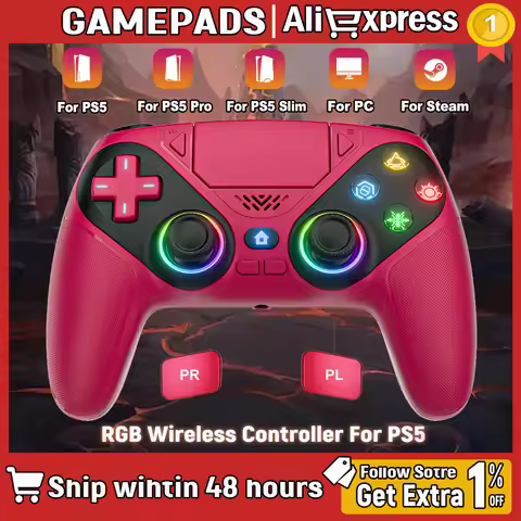 RGB Wireless Gaming For Ps5 Controller Playstation 5 Controller Hall Joystick Dual Vibration ps5 Gam