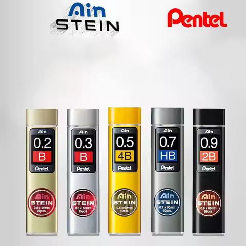 1pc Pentel Ain STEIN 0.2/0.3/0.5/0.7/0.9mm HB/2B/4B/6H Mechanical Pencil Black Resin Pencil Lead Cor
