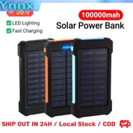 100% Original 100000mAh Solar Power Bank Waterproof Compass PowerBank Strong Flashlight Torch Outdoo