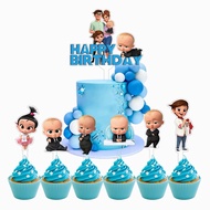 [SG Seller] Set of 6 Boss Baby B Acrylic Cake and Cupcake Topper Family Set Birthday Party Decoratio