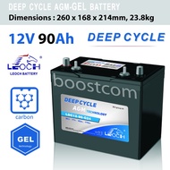 LEOCH Deep Cycle AGM GEL LDC1290 12V 90 AH 90AH Sealed Lead Acid Battery