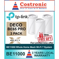 TP-Link Deco BE65 / BE65 Pro BE19000 WiFi 7 Mesh Router – Tri-Band, 2.5G Ports, Whole Home Coverage
