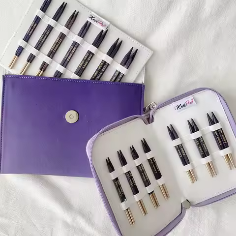 1 set Knitpro J'Adore Cubics Birchwood Normal/Special Interchangeable Circular Knitting Needles Set,