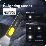 WARSUN T7 LED Pocket Flashlight 800Lm Portable Mini Flood Work Light with Magnet by Bushcraft Malaya
