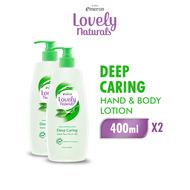 [Paket isi 2] EMERON LOVELY NATURALS Hand & Body Lotion Deep Caring Green Tea 400ml