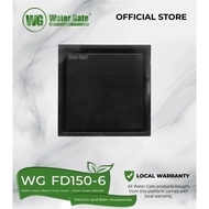 SS304 Satin Black Floor Drain – Plain Cover 150x150 | Water Gate WG FD150-6
