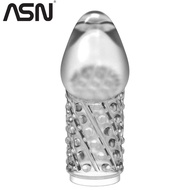 Reusable Condoms Time Delay Ejaculation Crystal Crude Penis Rings Male Penis Extension Sleeves Adult Sex Toys for Men