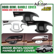 Door Bowl Handle Cover Honda CR-V CRV 2012 - 2015 Protector Guard Chrome Carbon Black Accessories