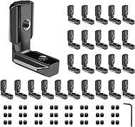 iMetrx 4040 L-Shape 90 Degree Inner Angle Aluminium Profile Inner Corner Connector Black for 40 x 40