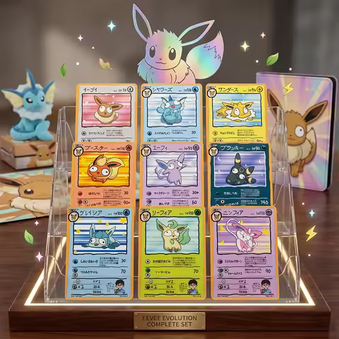 9Pcs/set DIY Proxy Anime PTCG Collection Card Eevee Umbreon Vaporeon Leafeon Sylveon Espeon Non-Foil