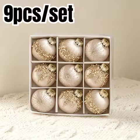 9Pcs/set Christmas atmosphere decoration, Christmas tree atmosphere decoration ball, holiday creativ