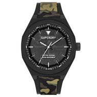 SUPERDRY CAMO PRINTED SILICONE SOFT TOUCH BLACK DIAL SYG324BN MEN'S WATCH