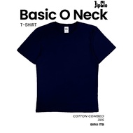 Kaos Oneck Polos JIPCLO Biru ITB Cotton Combed 30S Pria Tshirt Oblong Premium Cowok Lengan Pendek