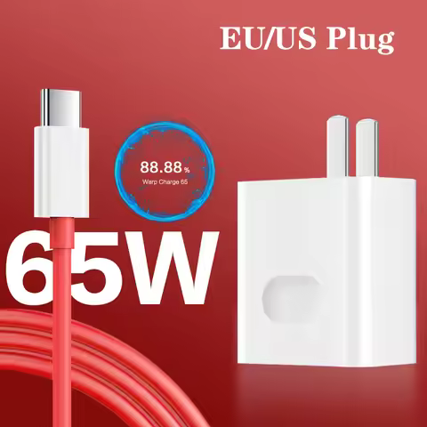 For Oneplus 65W PD Warp Charger Surper Fast Charging EU/US Adapter For 1+ 9 8 7 9RT 9R 8T PRO Nord 2
