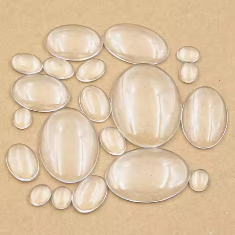 8x10mm 10x14mm 13x18mm 18x25mm 20x30mm 25x35mm 30x40mm Oval Flat Back Clear Glass Cabochon High Qual