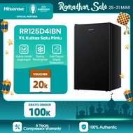 Hisense Kulkas 1 Pintu - RR125D4IBN - 91L Single Door - (Refrigerator) Lemari Es - Black 【Separate Chiller】【Semi-auto Defrost】【Maximization use of Space】