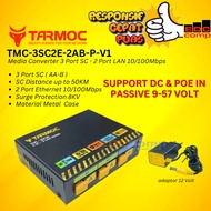 Tarmoc TMC-3SC2E-2AB-P-V1 | Media Converter Switch 3FO 2LAN / 3 FO 2 LAN 10/ 100Mbps POE IN 9-57 VOL