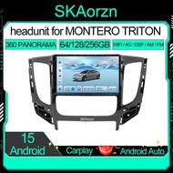SKAorzn 9นิ้วสำหรับ Mitsubishi Triton Montero 2016-2019 64 128 256GB Android15 IPS 2K QLED คำสั่งเสี