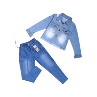 2-7 Years Old Girls Denim Jeans Jacket And Pants Set/Girls' Suits Latest Trend 2022/a Set Of 5 Years