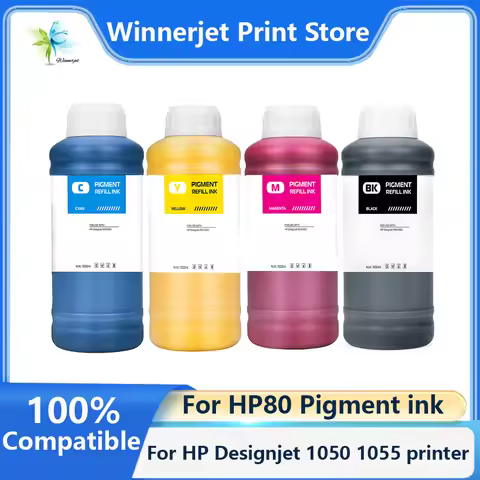 Winnerjet for HP 80 1000ml Pigment ink for HP Designjet 1050 1055 printer
