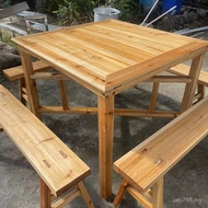Rural Worship Log 2I Solid Wood Varnish Baxian Table Set Folding Dining Table Square Household Worsh