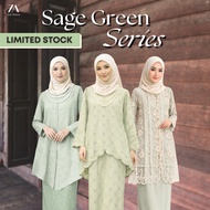 [SAGE GREEN SERIES] ZOE ARISAH Baju Kurung Raya 2026 Modern Kebaya Kebarung Lace MuslimWanita Kurung