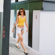 88R — Off-Duty Tank (Yellow) เสื้อกล้าม กุ๊นคอแขนด้วยผ้าร่อง ปักด้านหลัง