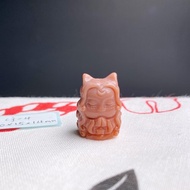 阿拉善 碧玉 九尾狐姬雕刻 DIY手鍊配件 安泰祈願 目標達成